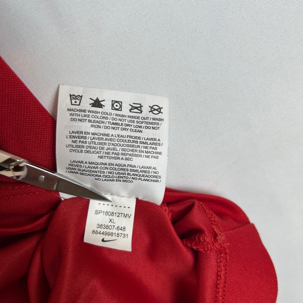 Nike Golf Dri-FIT Men's Red Polo Shirt Short Sleeve Performance XL - Picture 5 of 10
